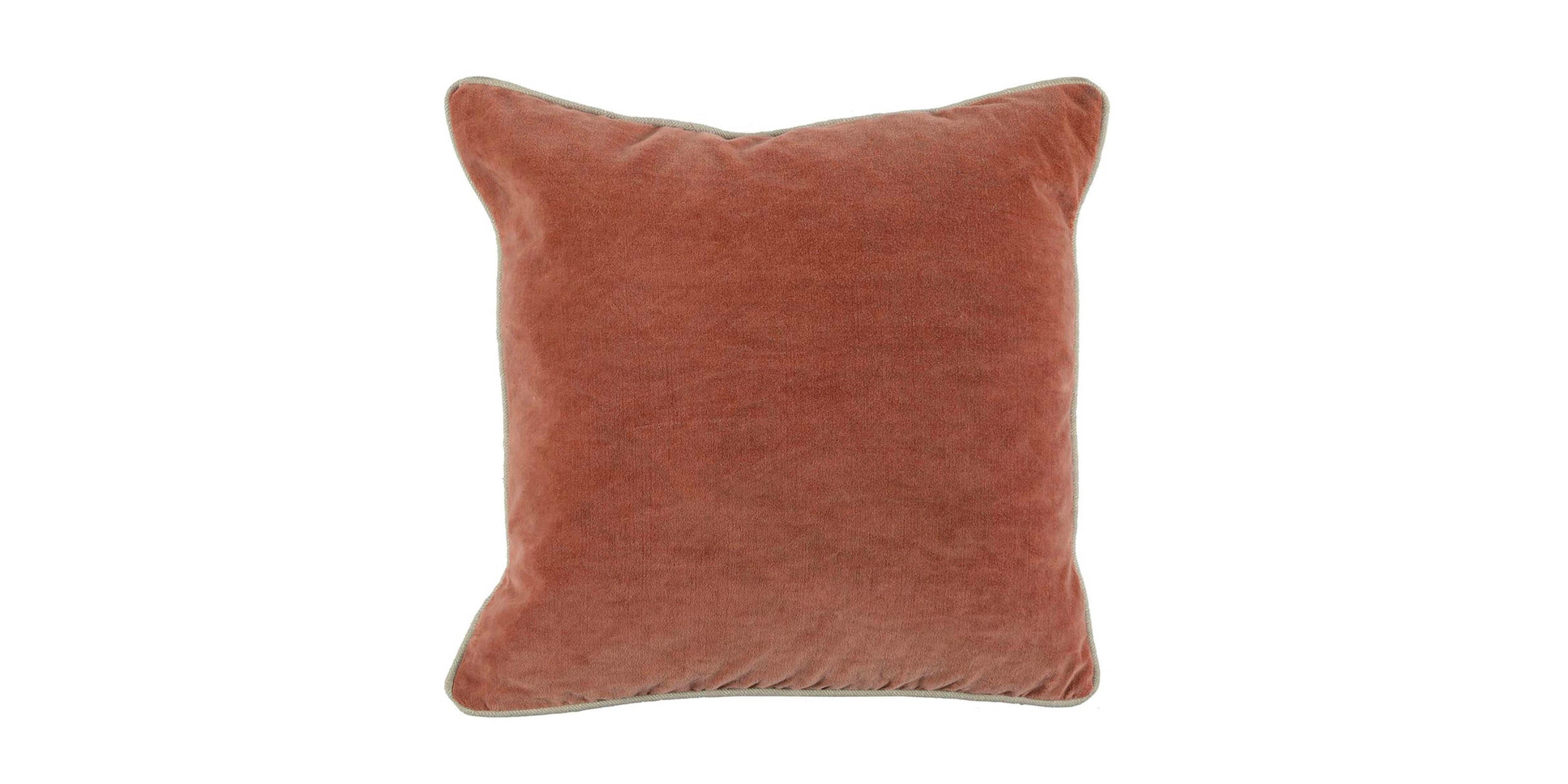 Heirloom Velvet Terra Cotta 18" x 18" Square Pillow Cover + Insert Bassett Home Decor