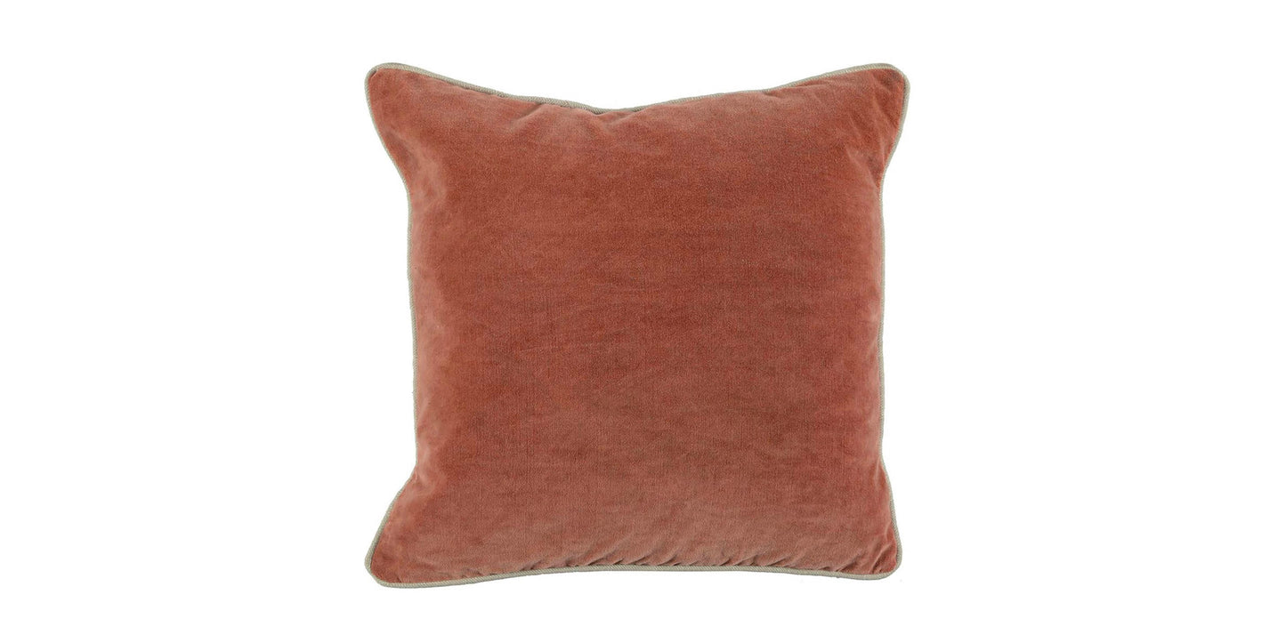 Heirloom Velvet Terra Cotta 18" x 18" Square Pillow Cover + Insert Bassett Home Decor