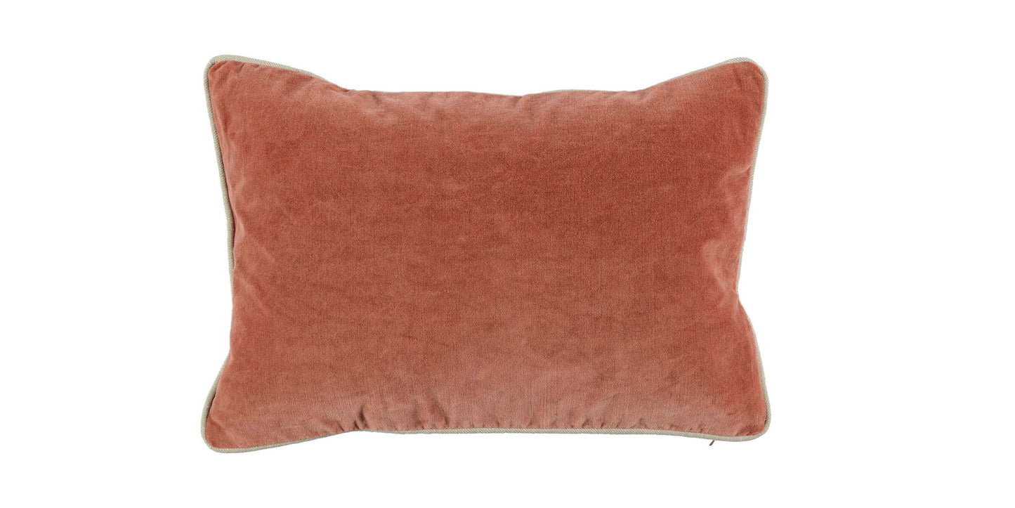 Heirloom Velvet Terra Cotta Lumbar Pillow Cover + Insert Bassett Home Decor