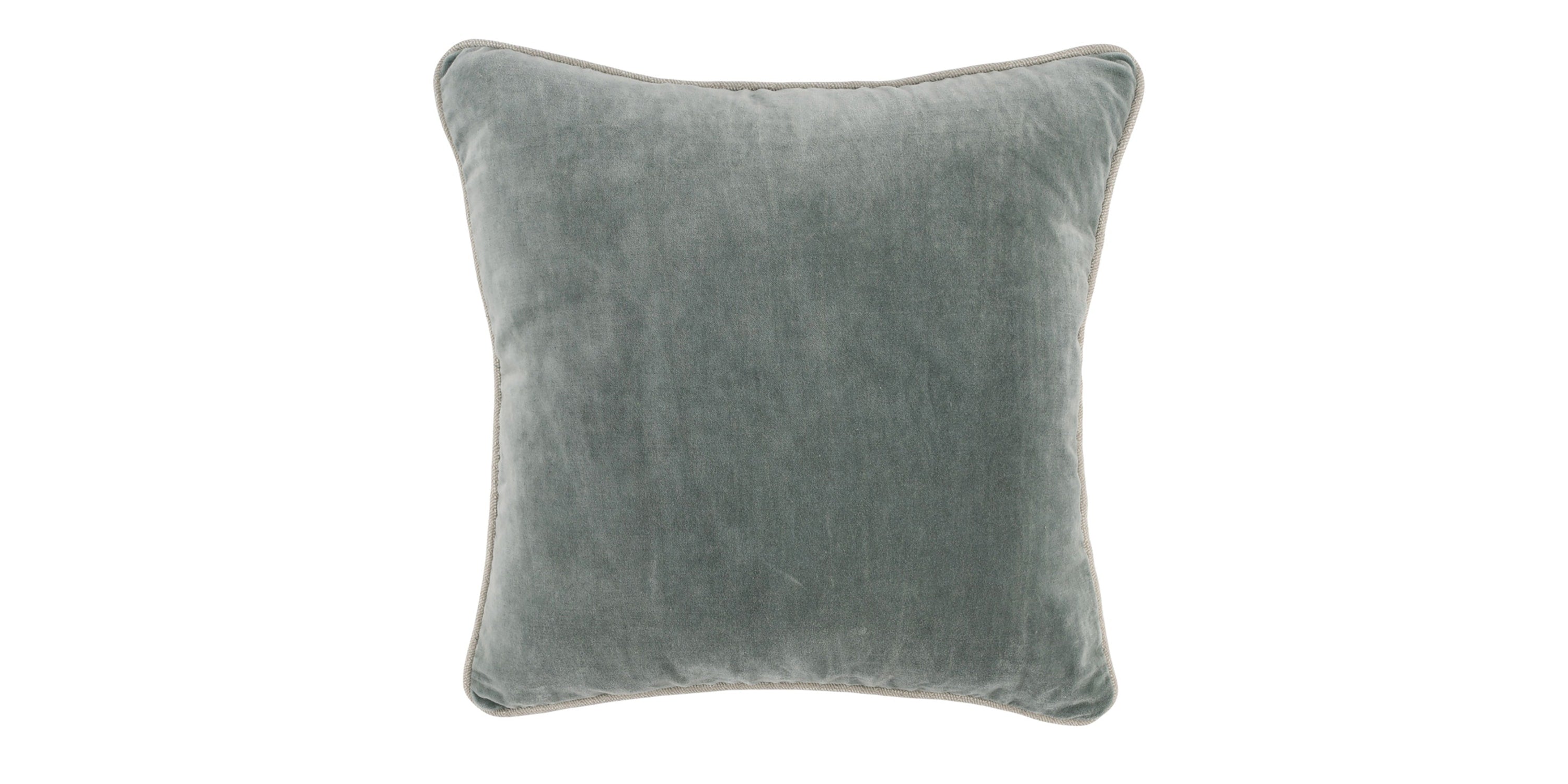 Heirloom Velvet Bay Green 18" x 18" Square Pillow Cover + Insert Bassett