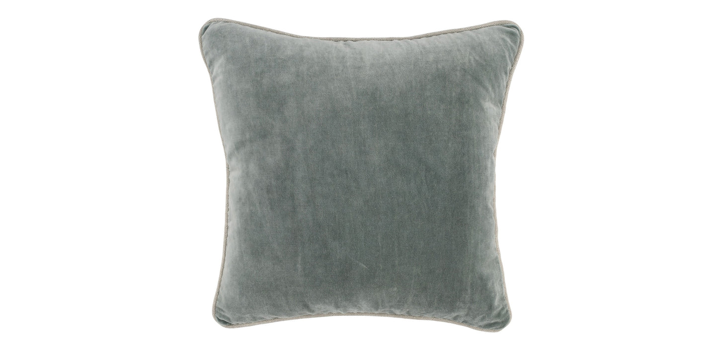 Heirloom Velvet Bay Green 18" x 18" Square Pillow Cover + Insert Bassett