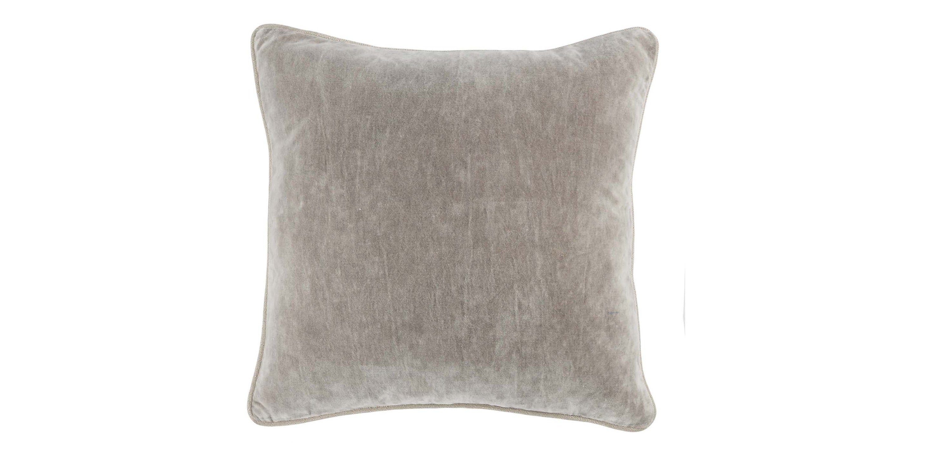 Heirloom Velvet Silver 18" x 18" Square Pillow Cover + Insert Bassett