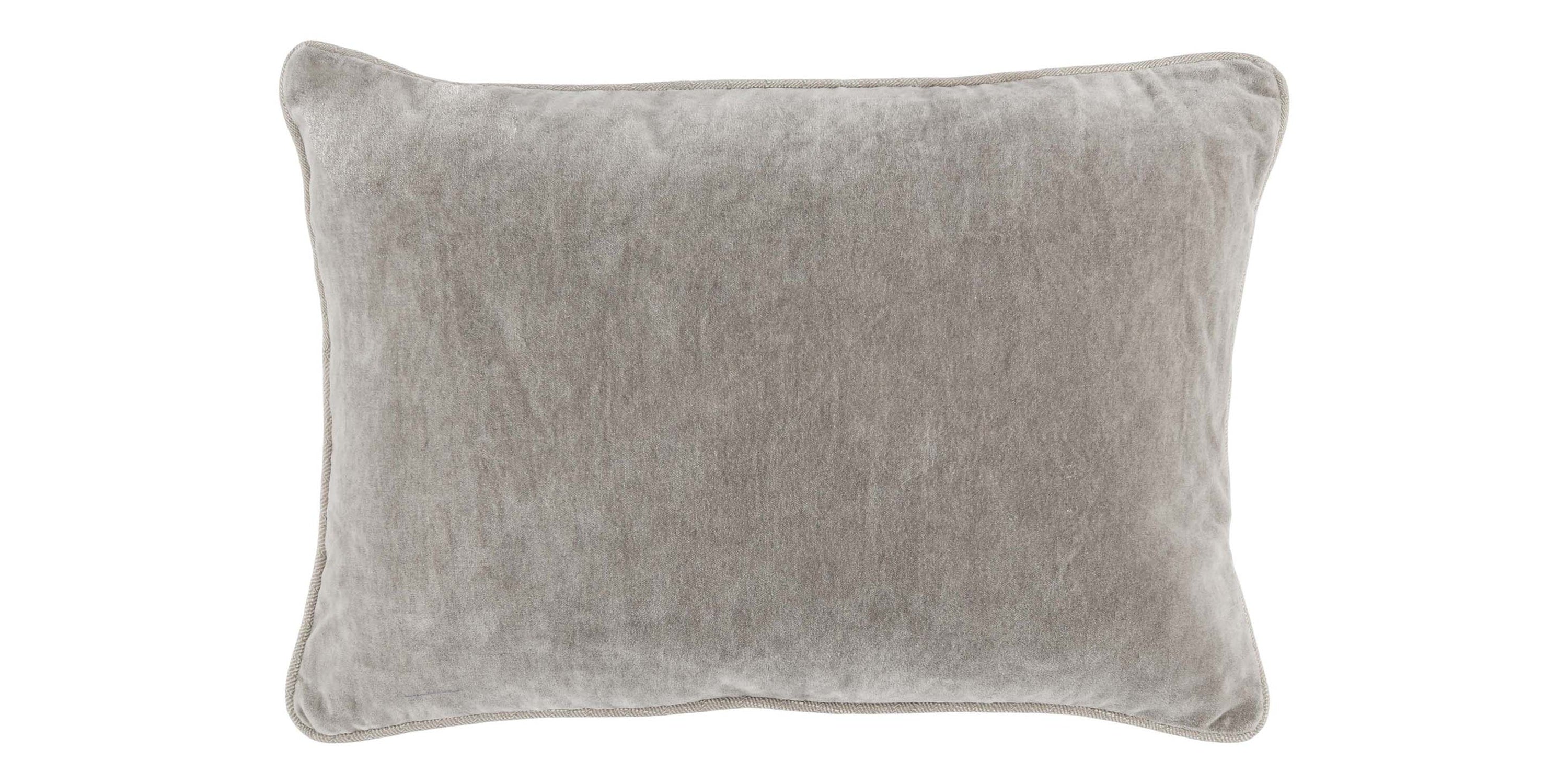 Heirloom Velvet Silver Lumbar Pillow Cover + Insert Bassett