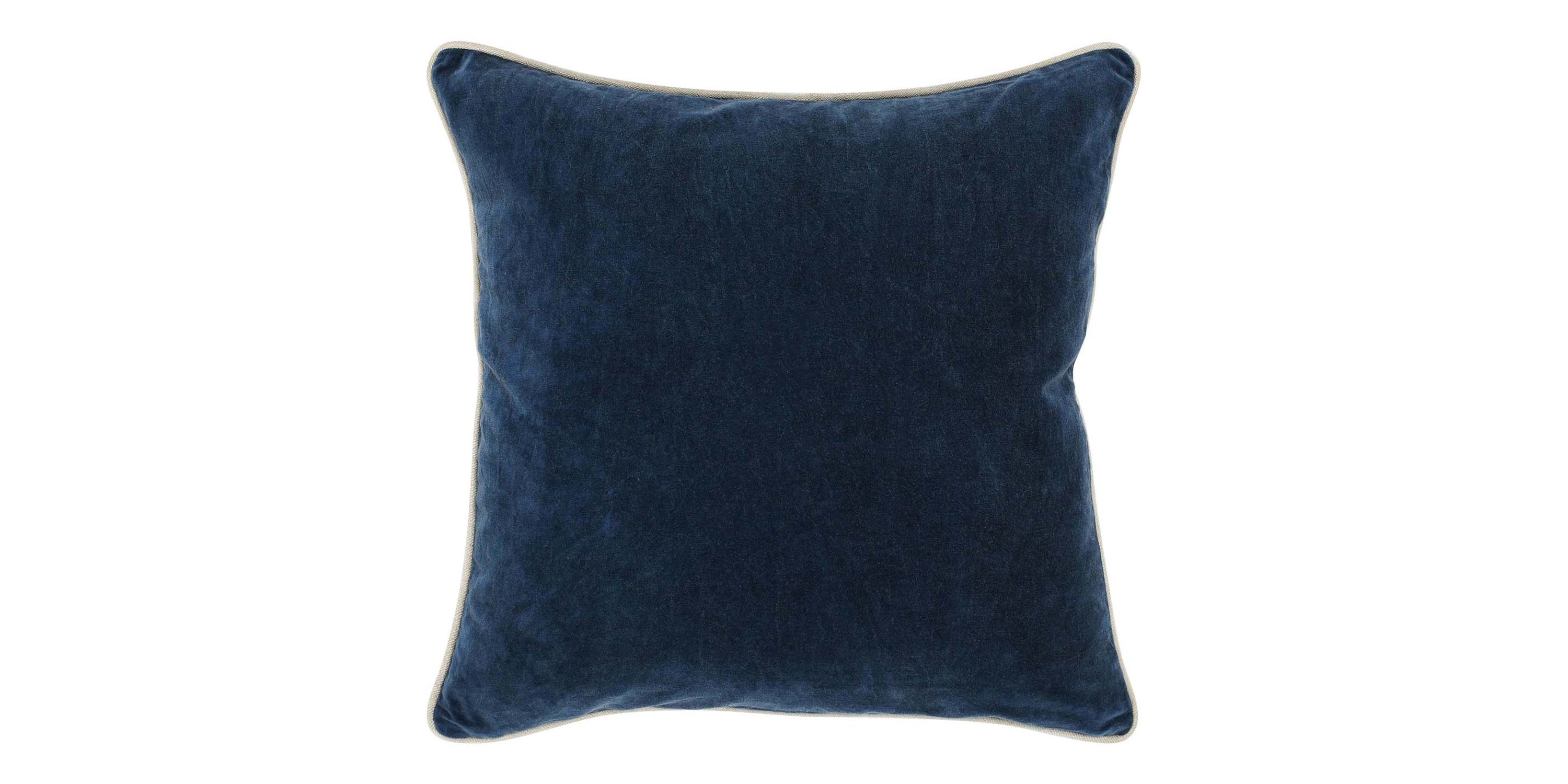 Heirloom Velvet Navy 22" x 22" Square Pillow Cover + Insert Bassett Home Decor