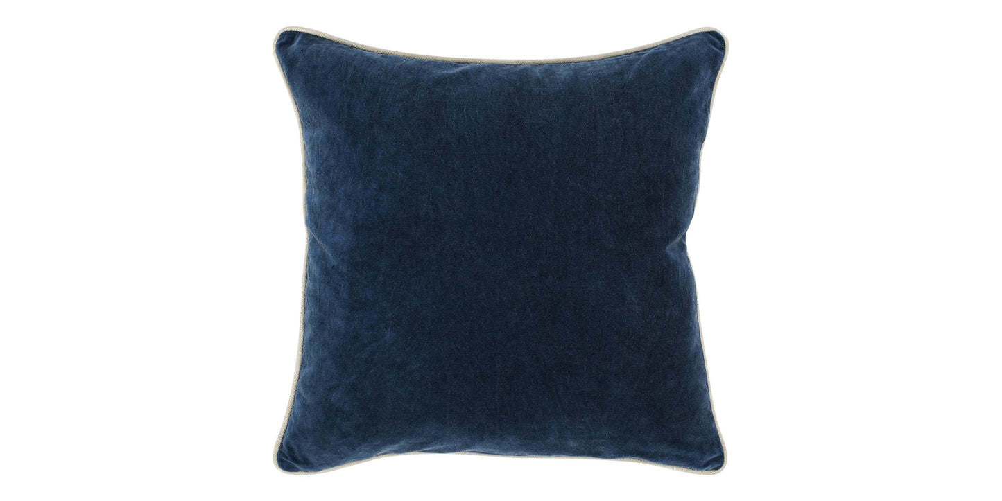 Heirloom Velvet Navy 22" x 22" Square Pillow Cover + Insert Bassett Home Decor