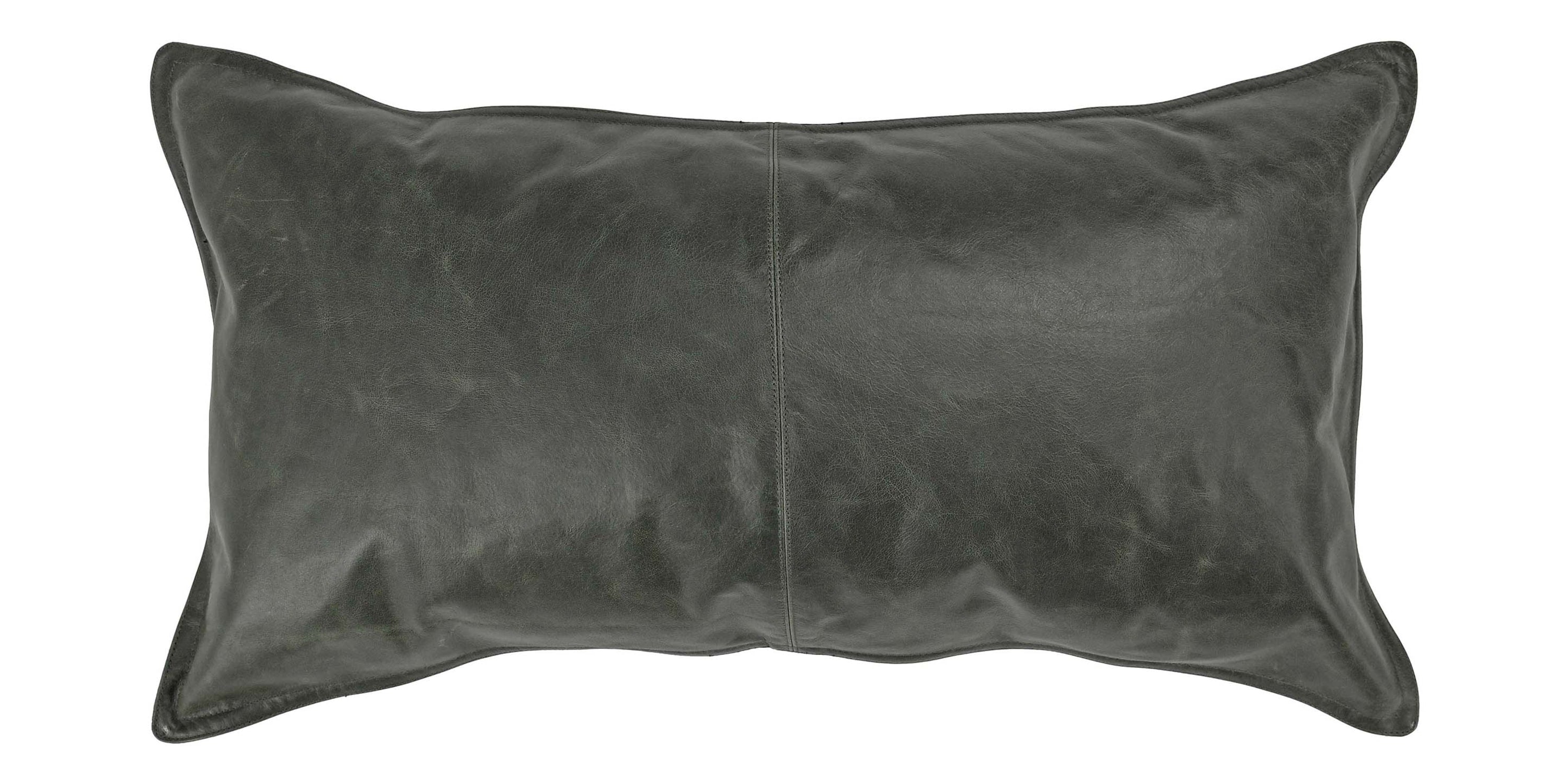 Dupont Leather Acre Forest Green Lumbar Pillow Cover + Insert Bassett Home Decor