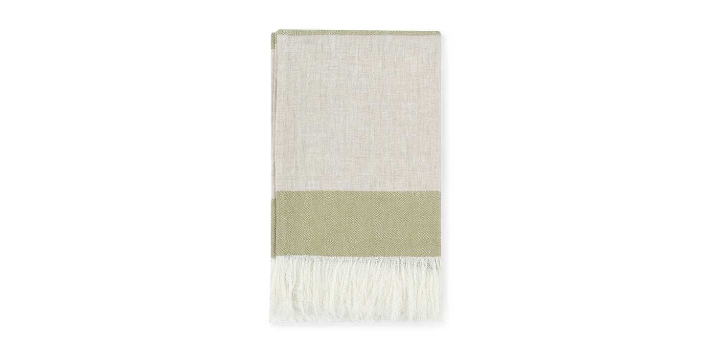 Talara Natural + Green Throw Bassett