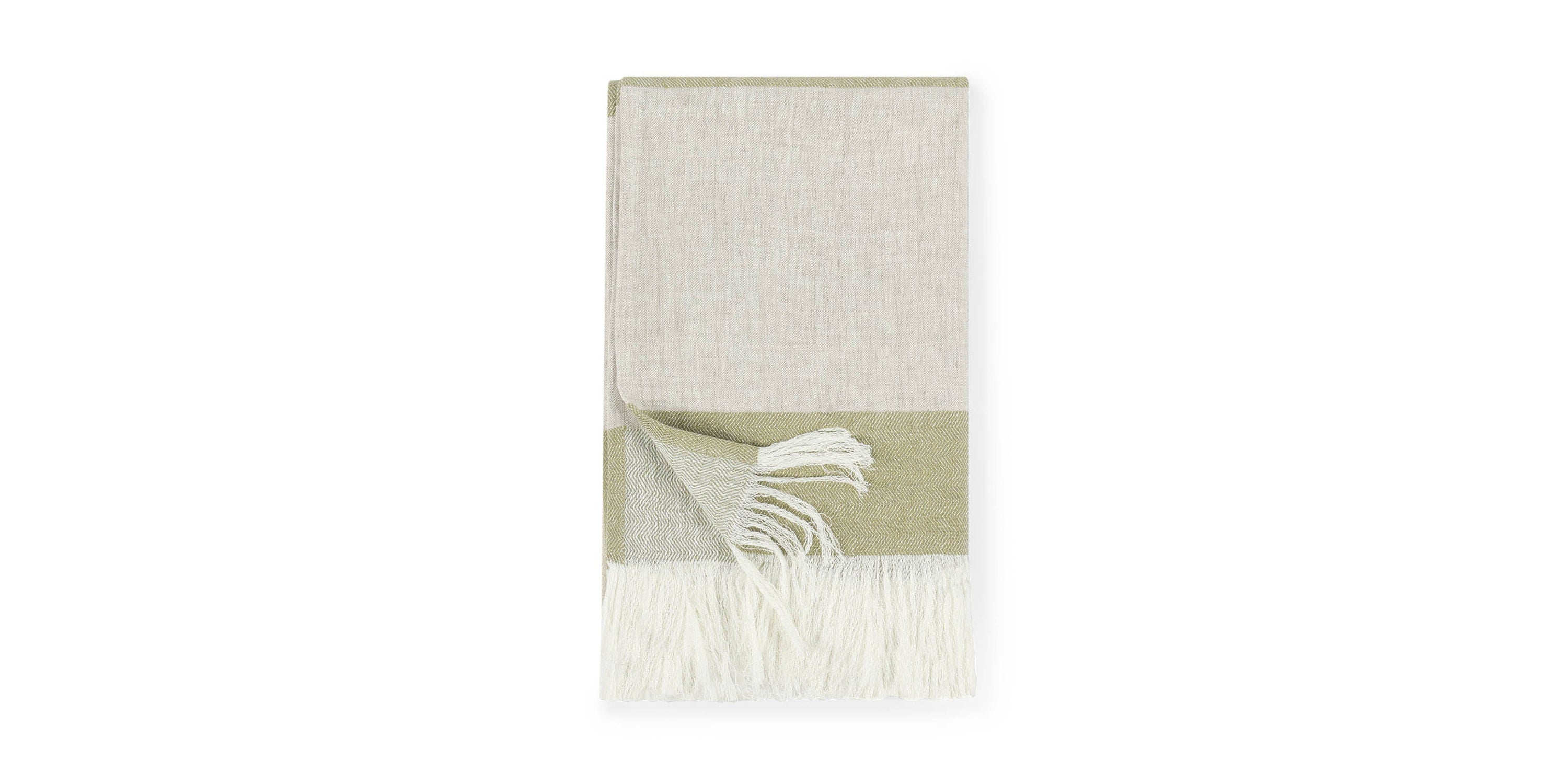 Talara Natural + Green Throw Bassett