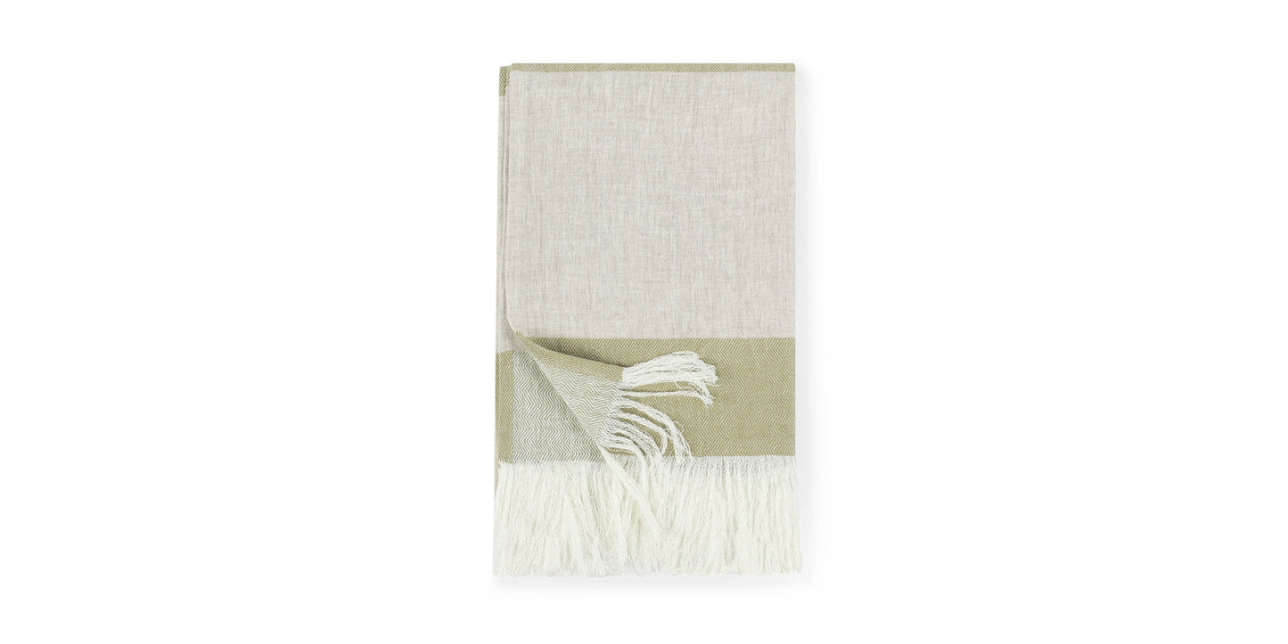 Talara Natural + Green Throw Bassett