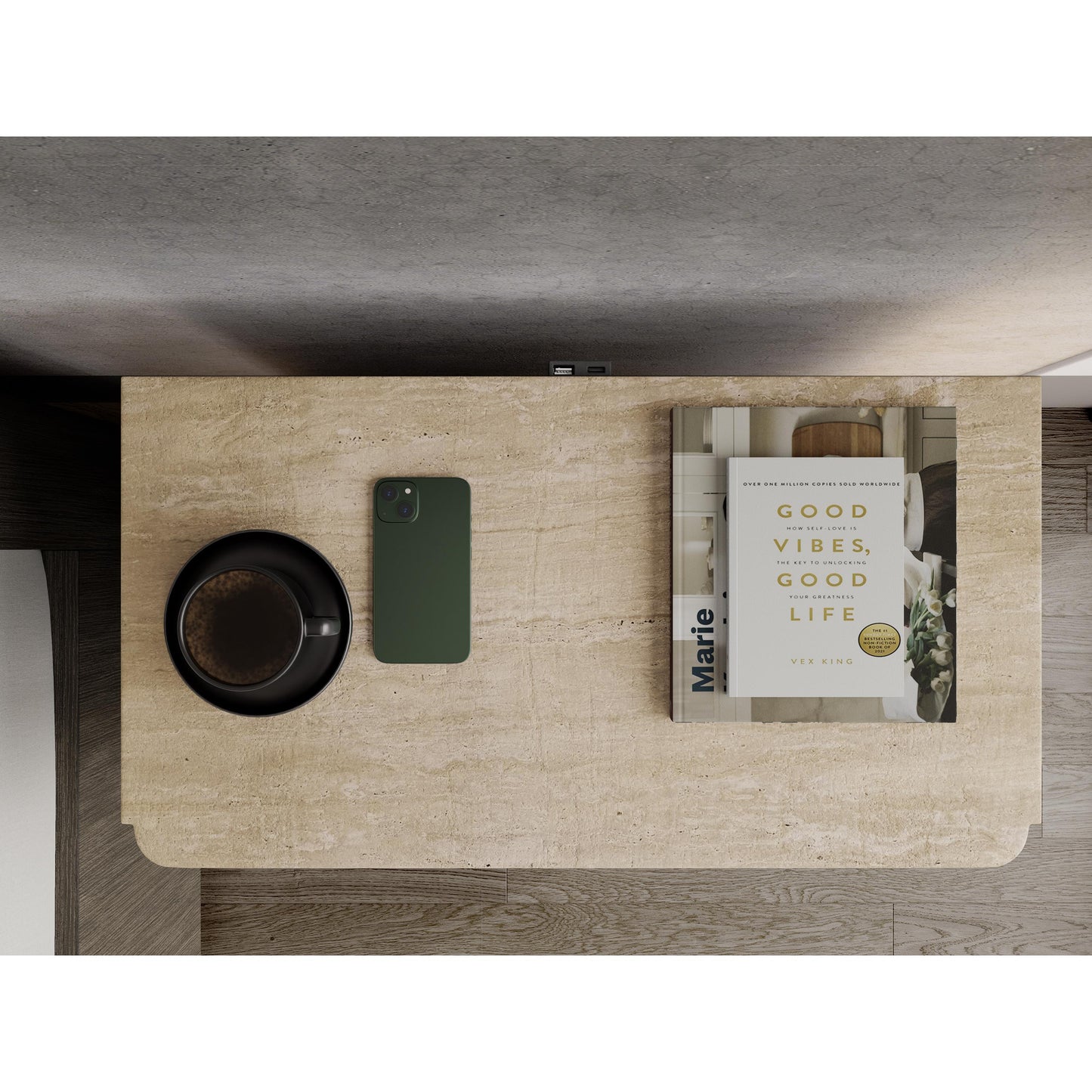 Sariel 3 Drawer Ns Stone Top