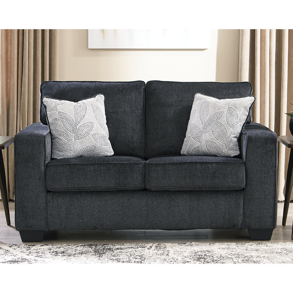 Altari Loveseat — Slate Two-Seater with Included Pillows Signature Design by Ashley® Living Room