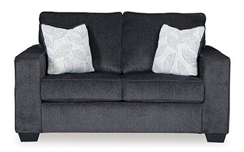 Altari Loveseat — Slate Two-Seater with Included Pillows Signature Design by Ashley® Living Room