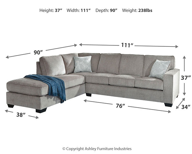 Altari 2-Piece Sectional with Chaise, Loveseat and Ottoman