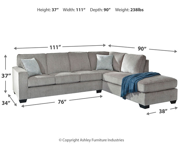 Altari 2-Piece Sleeper Sectional, Loveseat and Ottoman