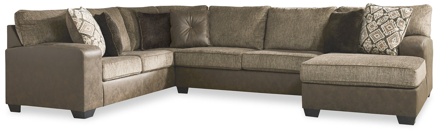 Abalone 3-Piece Sectional with Ottoman
