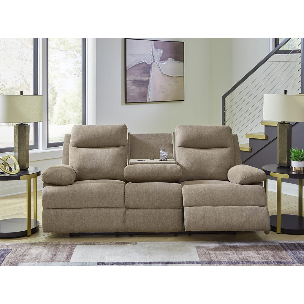 Side-Swipe Reclining Sofa with Drop Down Table Signature Design by Ashley® Living Room
