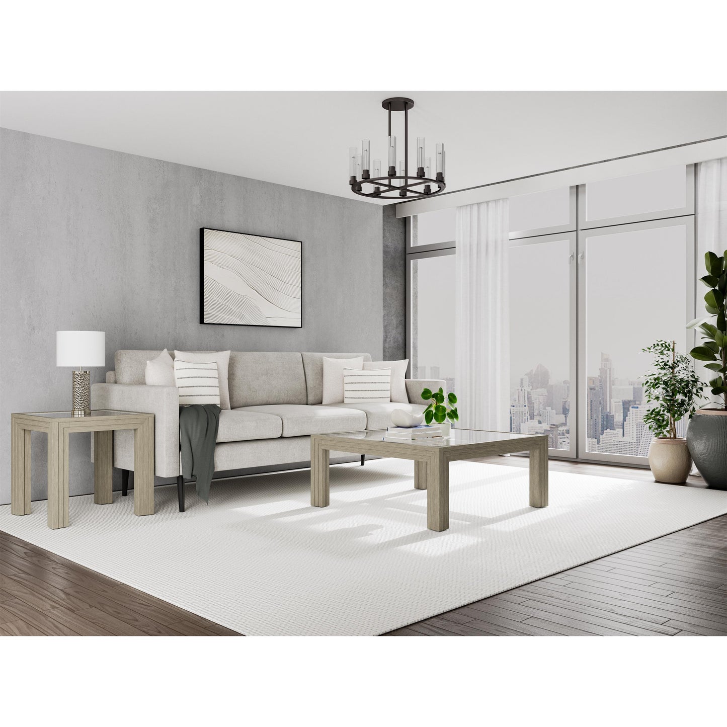 Wilde Glass Top End Table