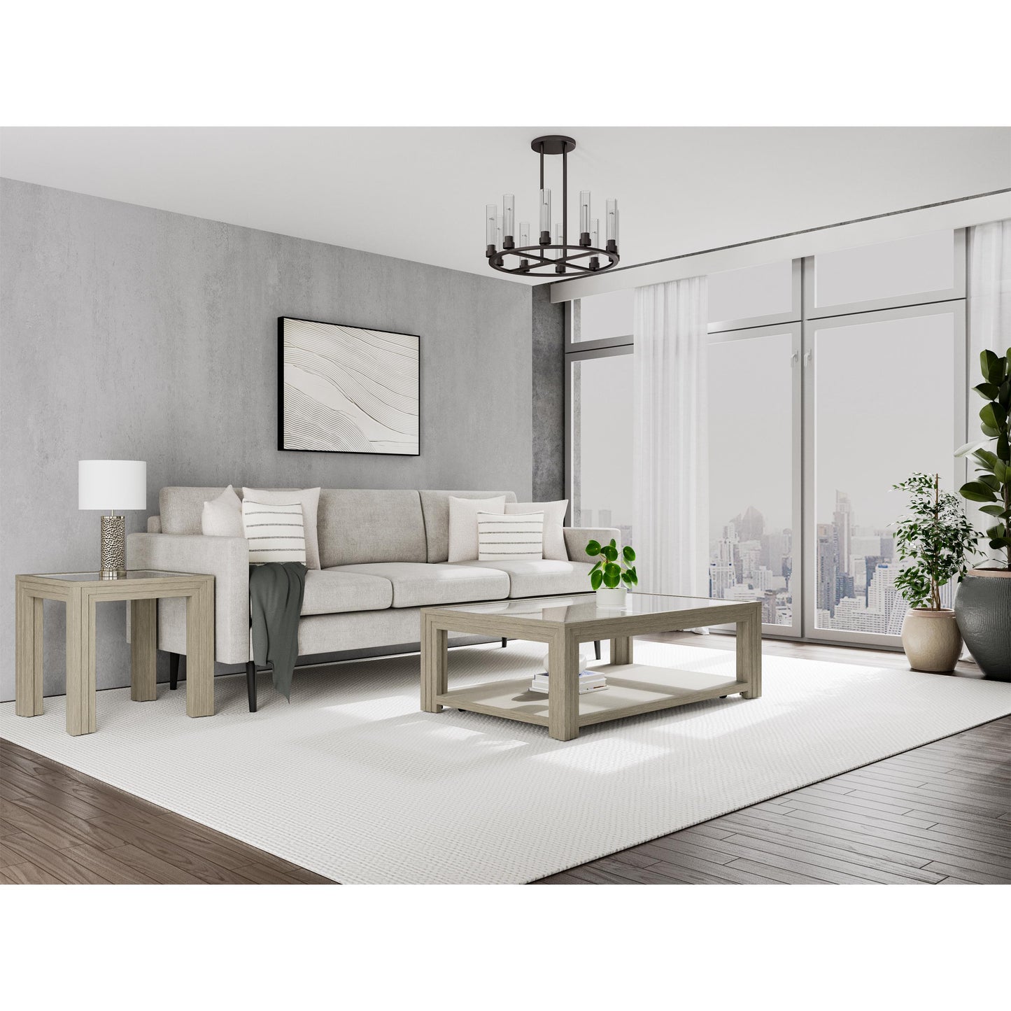 Wilde Glass Top End Table