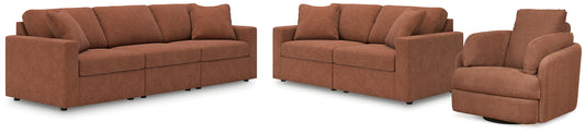 Modmax 3-Piece Sectional Sofa, 2-Piece Sectional Loveseat and Swivel Glider Recliner