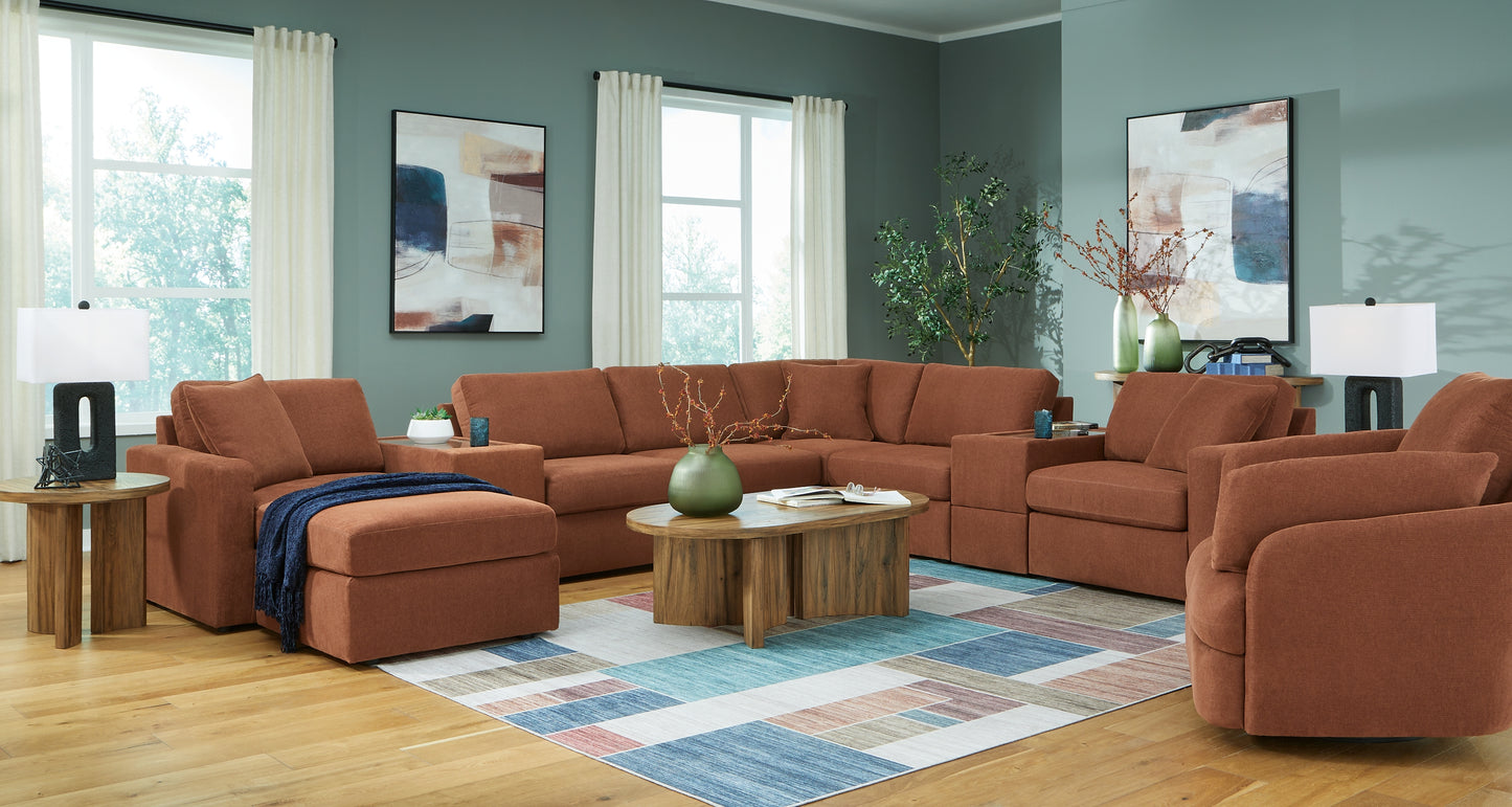 Modmax 3-Piece Sectional Sofa, 2-Piece Sectional Loveseat and Swivel Glider Recliner