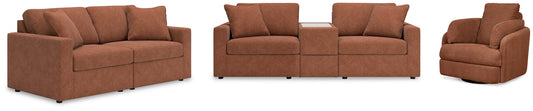 Modmax 3-Piece Sectional Sofa, 2-Piece Sectional Loveseat and Swivel Glider Recliner