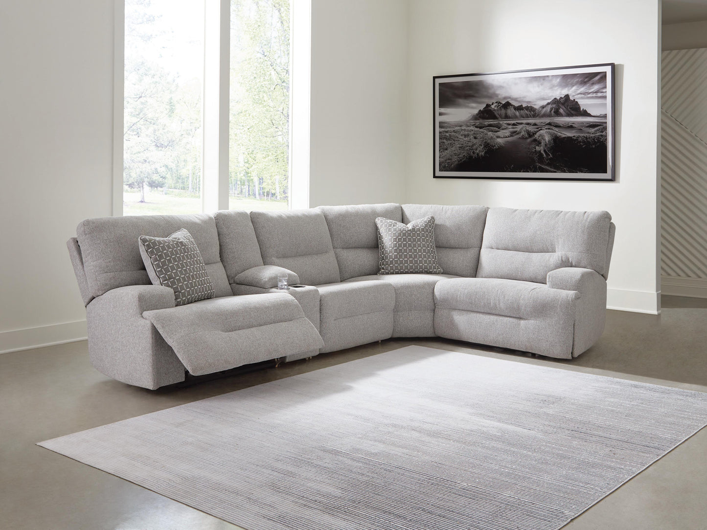 Acklen Place 5-Piece Power Reclining Sectional with Storage Console