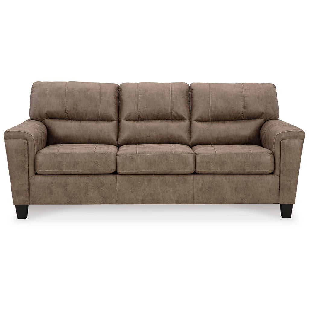 Navi Queen Sofa Sleeper — Fossil Faux Leather Signature Design by Ashley® Living Room