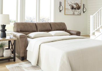 Navi Queen Sofa Sleeper — Fossil Faux Leather Signature Design by Ashley® Living Room