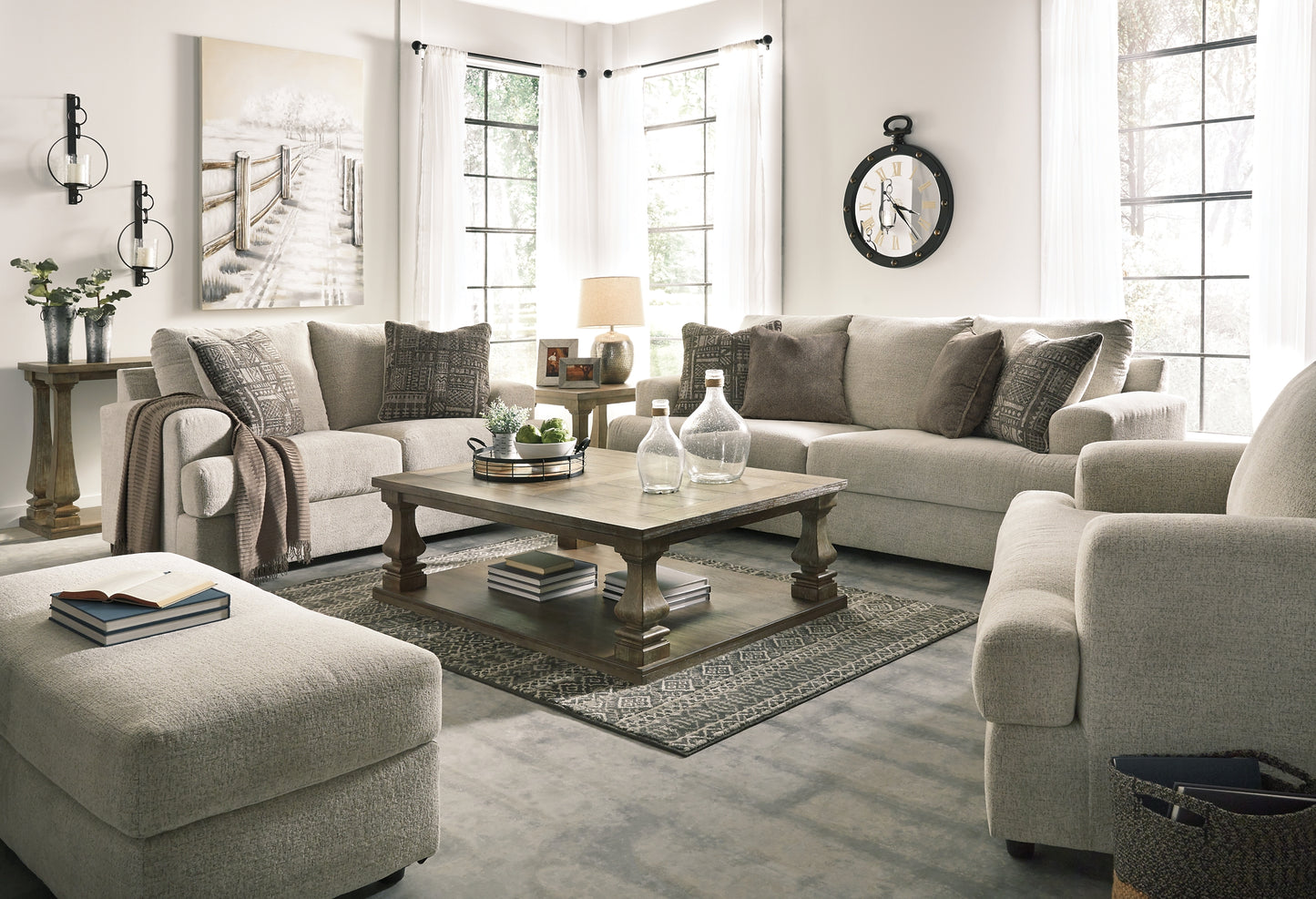 Soletren Sofa, Loveseat, Oversized Chair and Ottoman