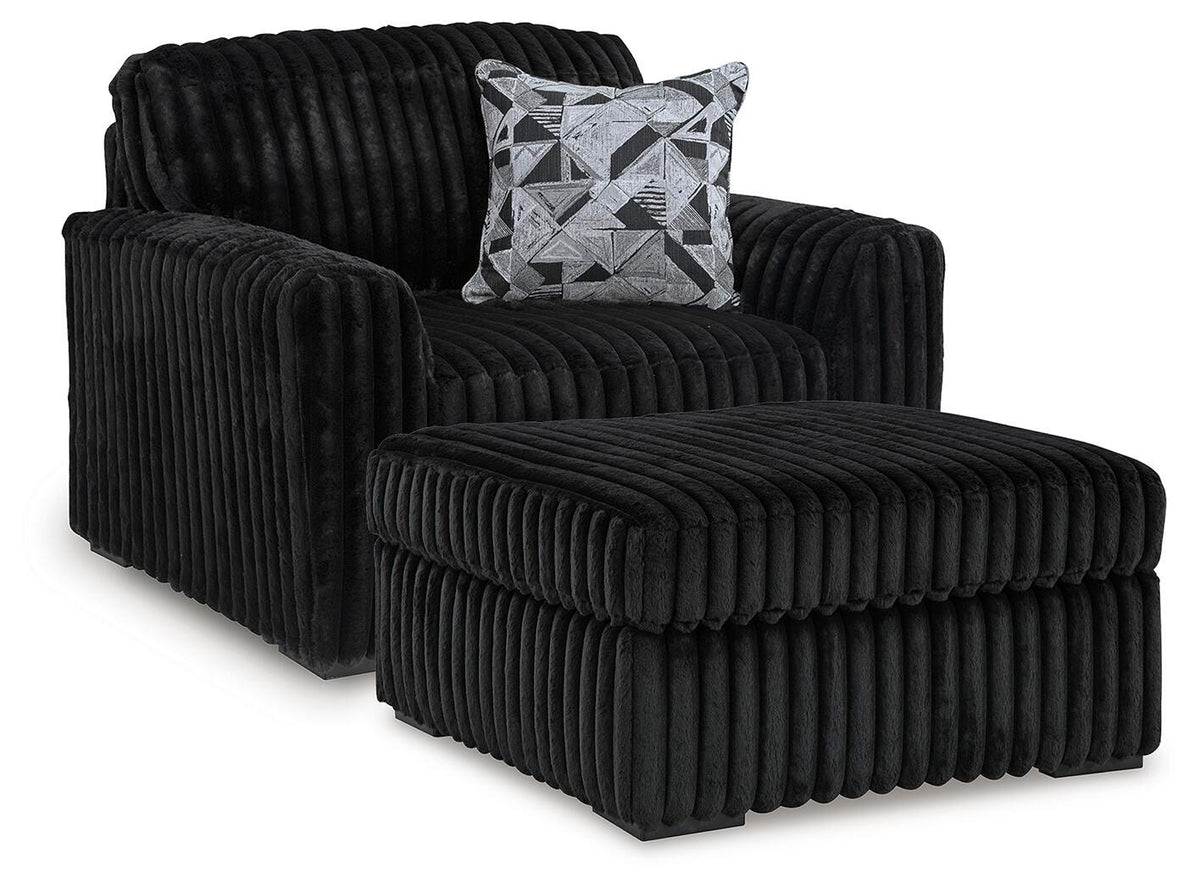 Midnight-Madness Oversized Chair and Ottoman (98103 Colorway) Signature Design by Ashley® Living Room