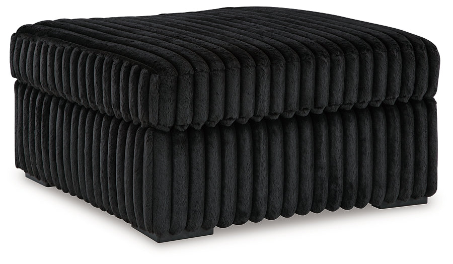Midnight-Madness 2-Piece Sectional and Oversized Accent Ottoman