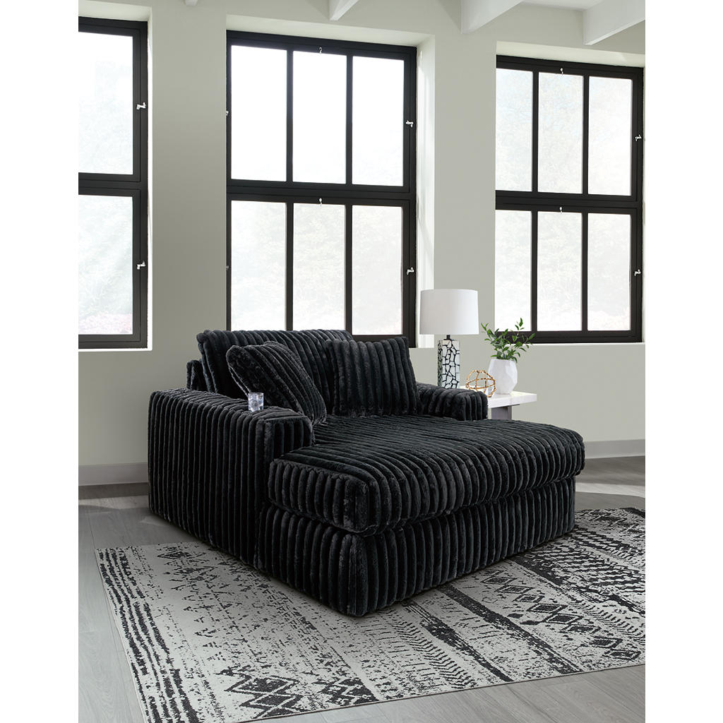 Midnight-Madness 3-Piece Sectional, Chaise and Oversized Accent Ottoman Signature Design by Ashley® Uncategorized