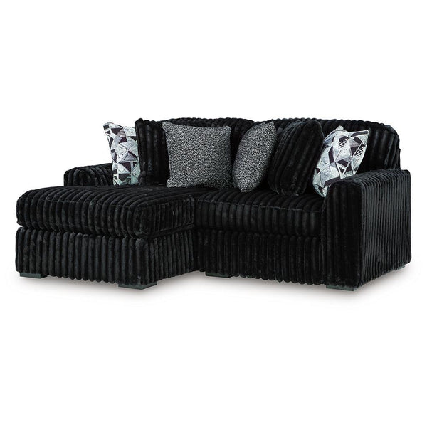 Midnight-Madness 2-Piece Sectional with Chaise — Onyx Left Chaise Signature Design by Ashley® Living Room