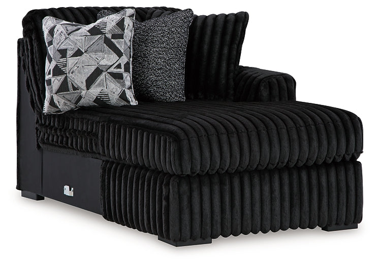 Midnight-Madness 2-Piece Sectional and Oversized Accent Ottoman