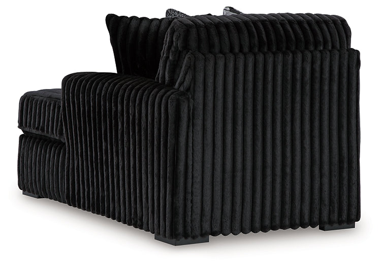 Midnight-Madness 2-Piece Sectional and Oversized Accent Ottoman
