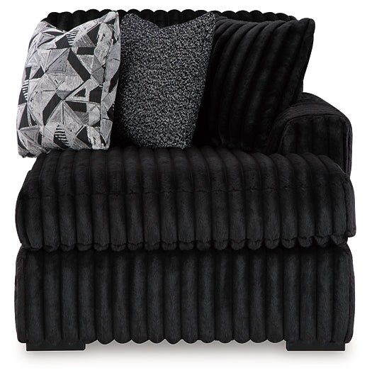 Midnight-Madness 2-Piece Sectional and Oversized Accent Ottoman