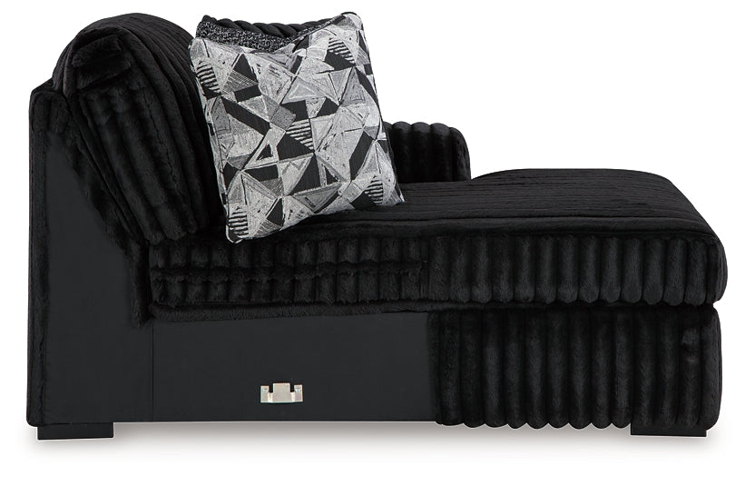 Midnight-Madness 2-Piece Sectional and Oversized Accent Ottoman