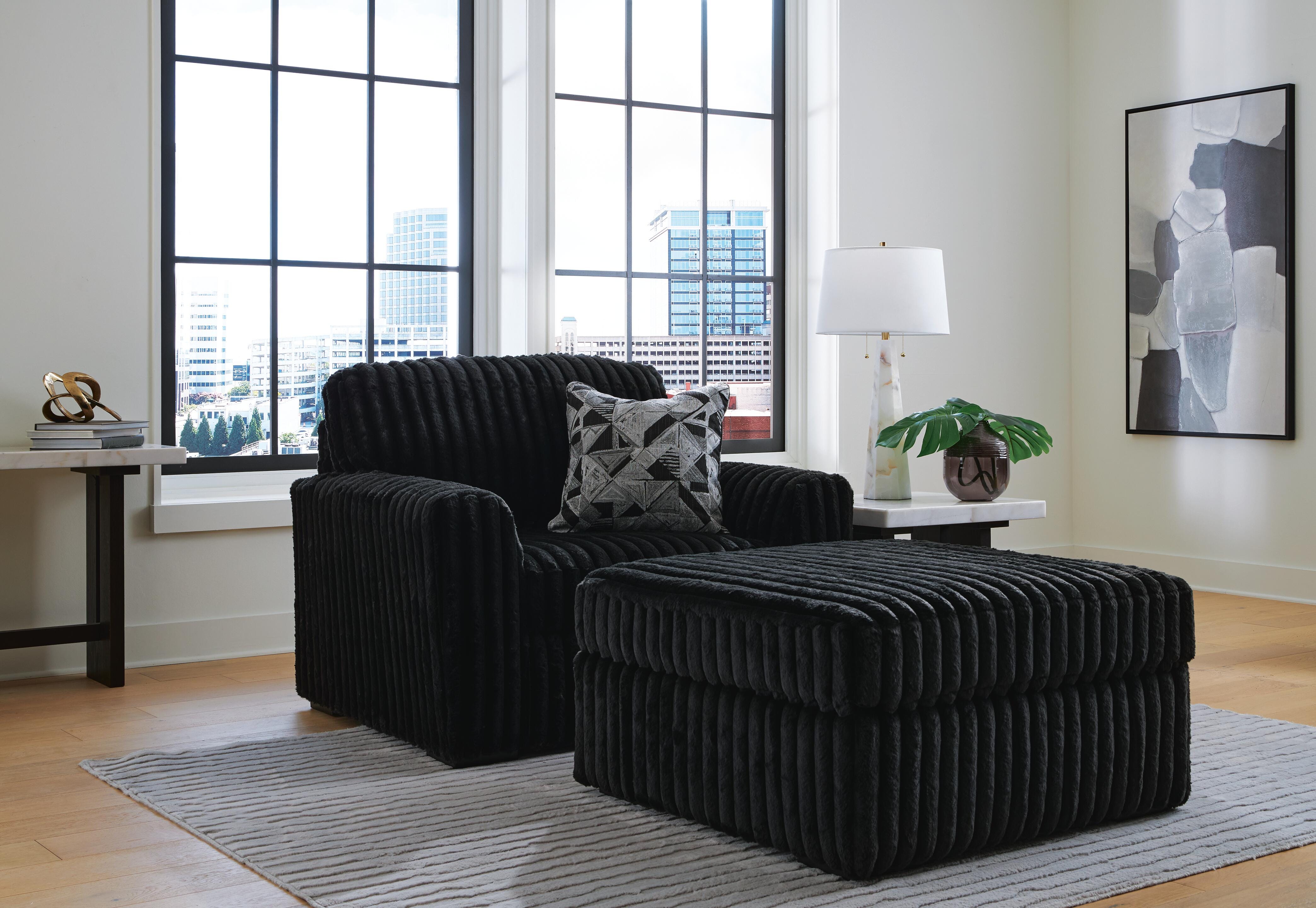 Midnight-Madness Oversized Chair and Ottoman (98103 Colorway) Signature Design by Ashley® Living Room