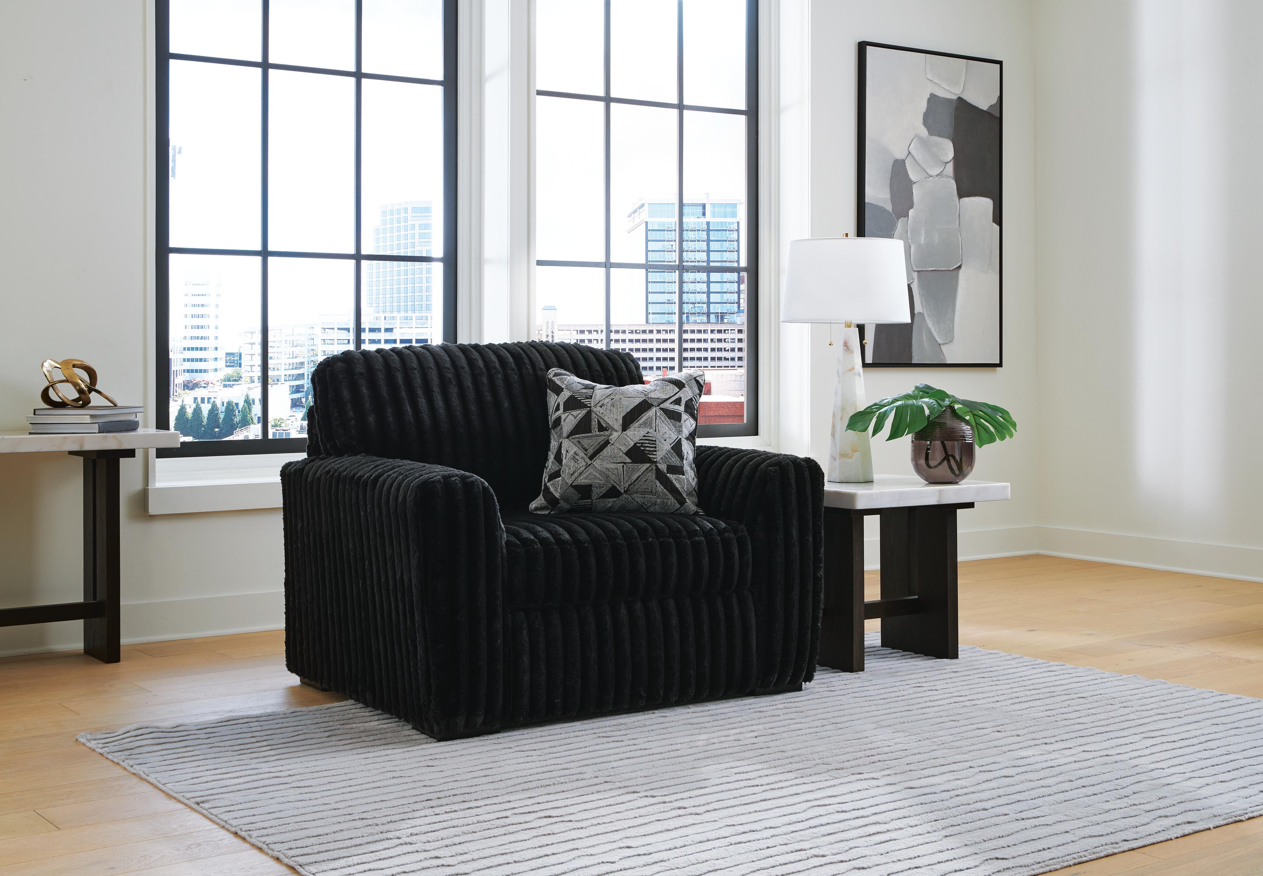 Midnight-Madness Oversized Chair and Ottoman (98103 Colorway) Signature Design by Ashley® Living Room