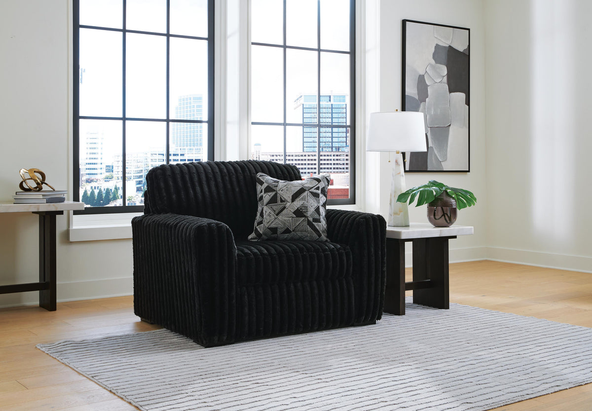 Midnight-Madness Oversized Chair and Ottoman (98103 Colorway) Signature Design by Ashley® Living Room
