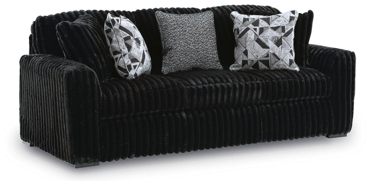Midnight-Madness Sofa and Oversized Ottoman