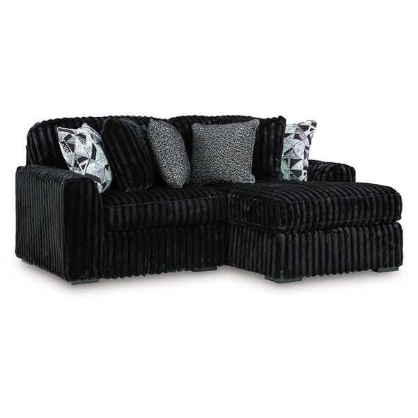 Midnight-Madness 2-Piece Sectional with Chaise — Onyx Right Chaise Signature Design by Ashley® Living Room