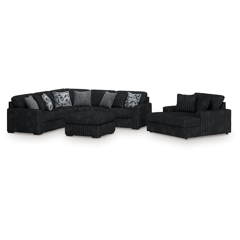 Midnight-Madness 3-Piece Sectional, Chaise and Oversized Accent Ottoman Signature Design by Ashley® Uncategorized