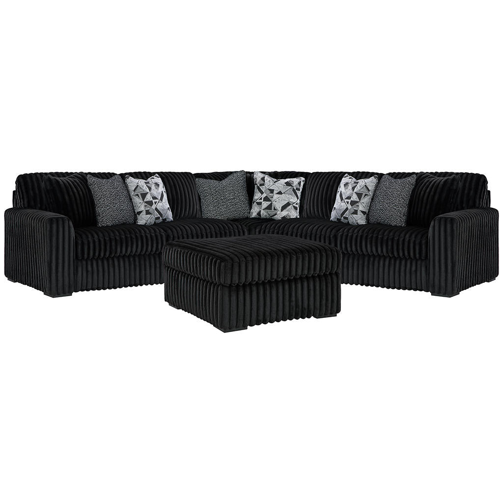 Midnight-Madness 3-Piece Sectional and Oversized Ottoman Signature Design by Ashley® Uncategorized