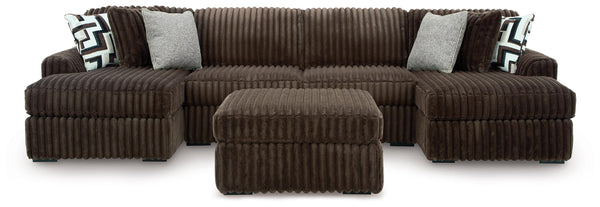 Midnight-Madness 3-Pc Double Chaise Sectional and Ottoman Signature Design by Ashley® Living Room
