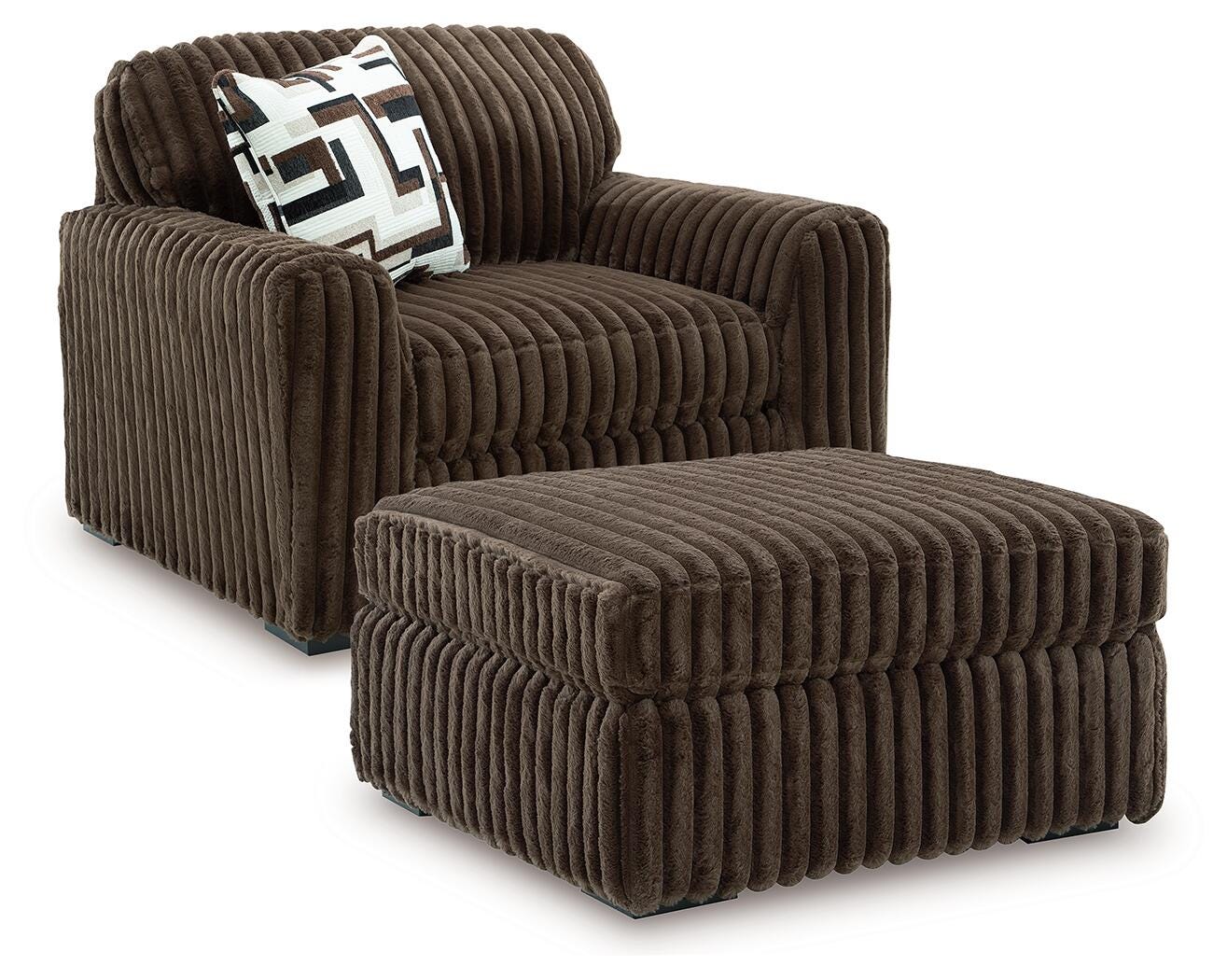 Midnight-Madness Oversized Chair and Ottoman (98104 Colorway) Signature Design by Ashley® Living Room