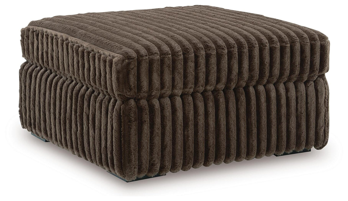 Midnight-Madness 3-Piece Double Chaise Sectional and Ottoman