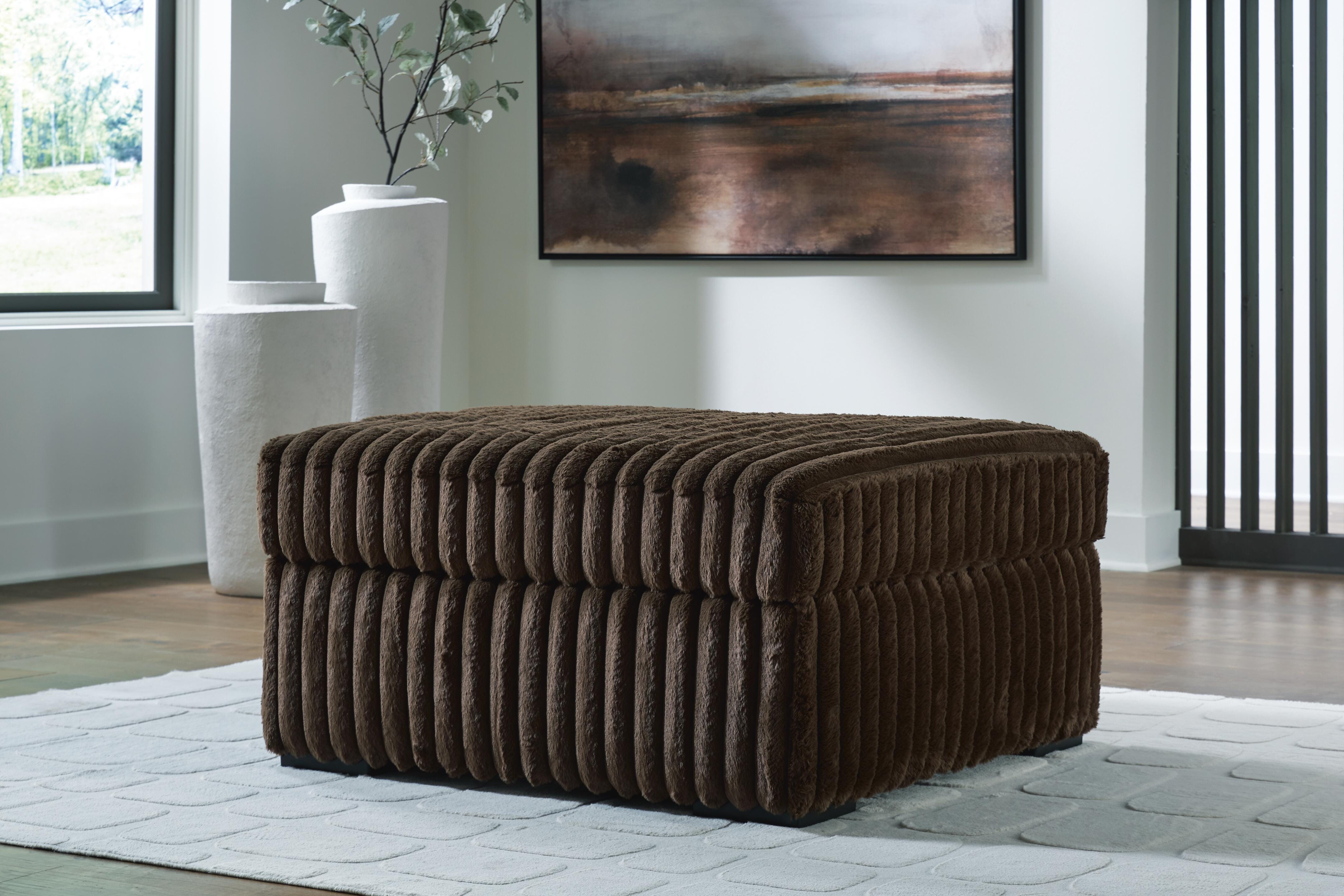 Midnight-Madness 3-Piece Double Chaise Sectional and Ottoman