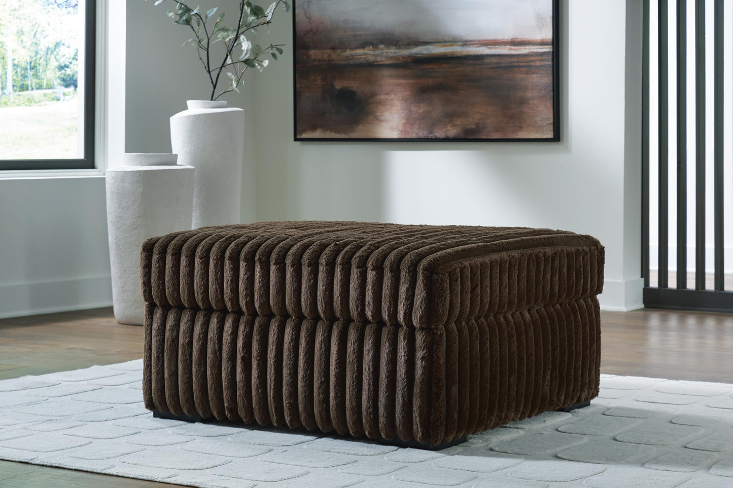 Midnight-Madness 3-Piece Double Chaise Sectional and Ottoman