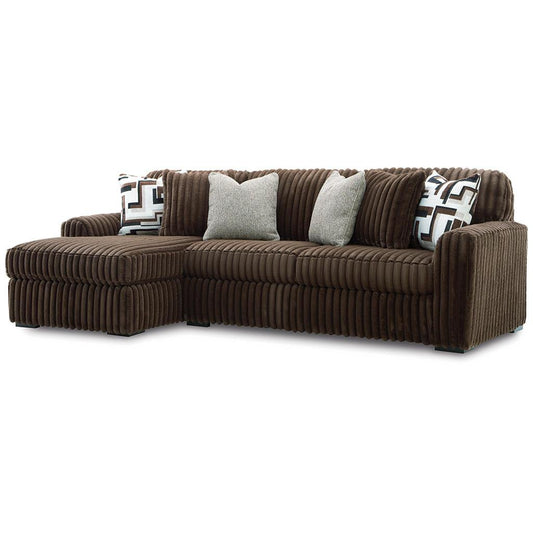 Midnight-Madness 2-Piece Sectional Sofa with Chaise — Chocolate Left Chaise Signature Design by Ashley® Living Room
